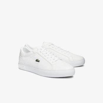 Lacoste Powercourt Leather Sneakers - Tenisky Pánské Bílé | CZ-pMoCC1